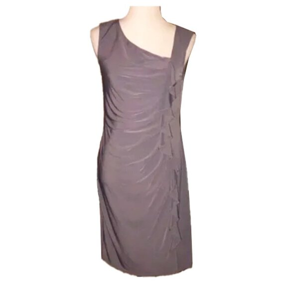 🆕 SUZI CHIN ruched gray dress size 4 - Picture 1 of 5